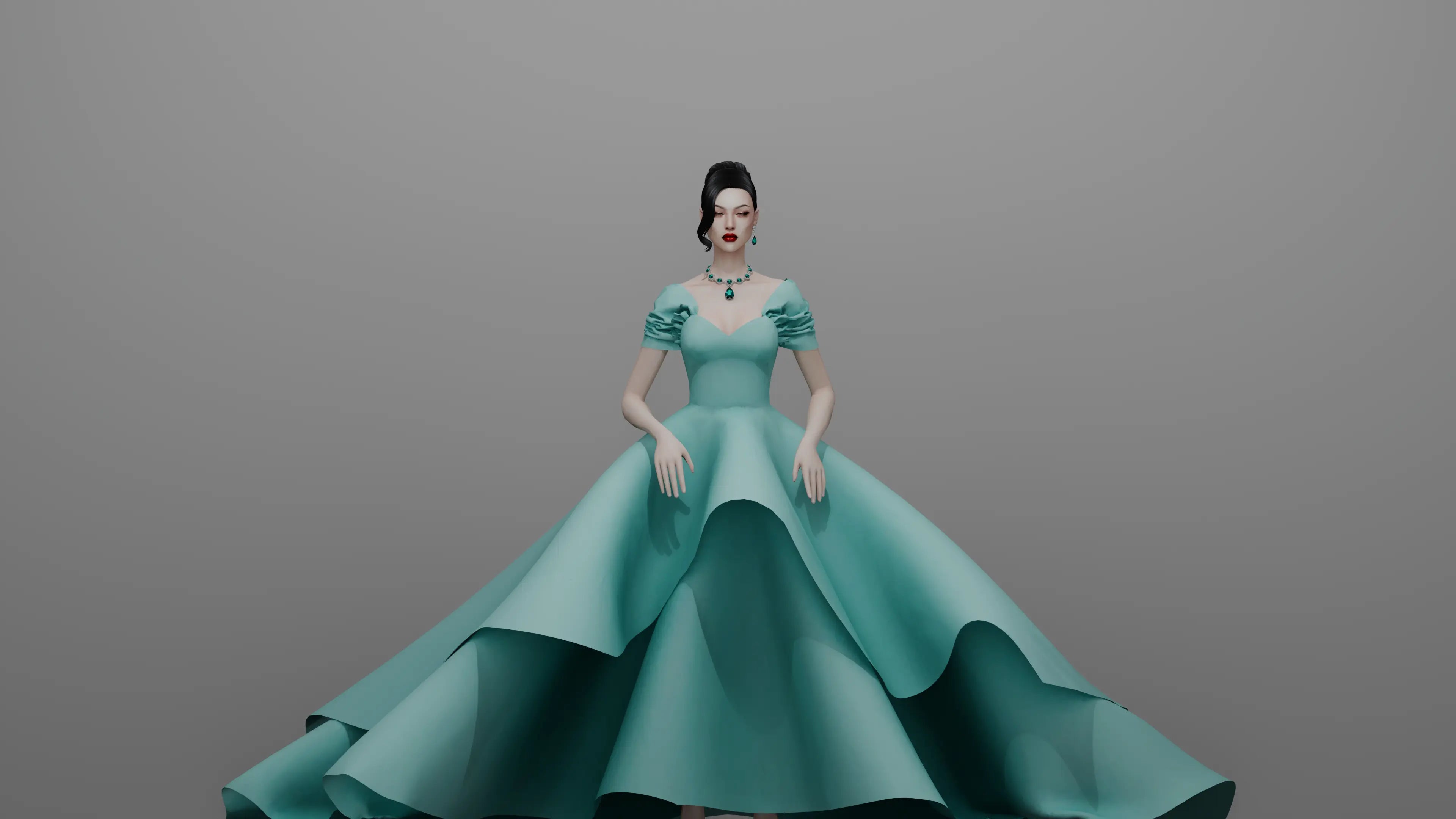 D-01 dress custom content with 44 swatches for The Sims 4
