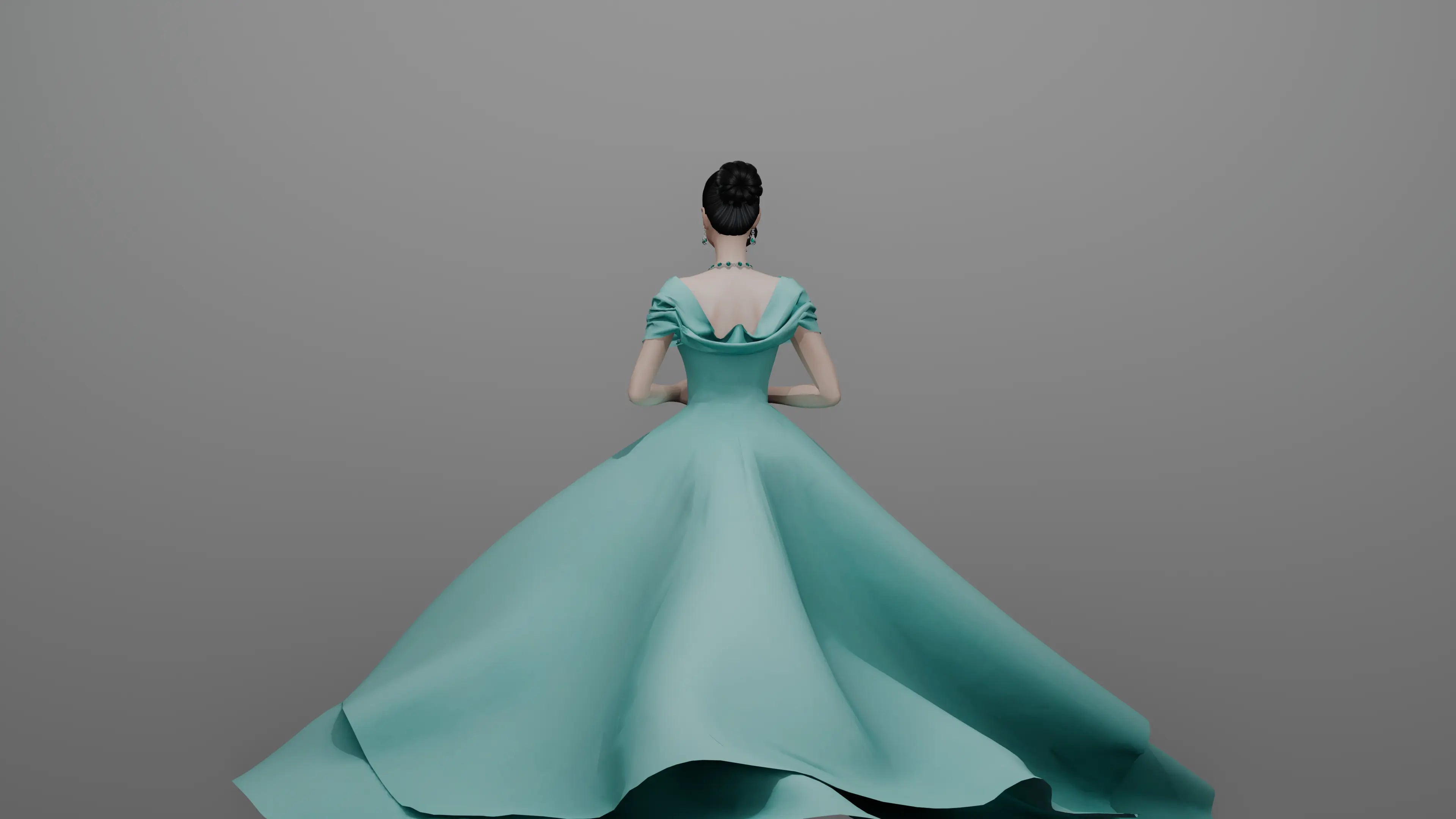 Sims 4 custom content dress with elegant ballroom silhouette