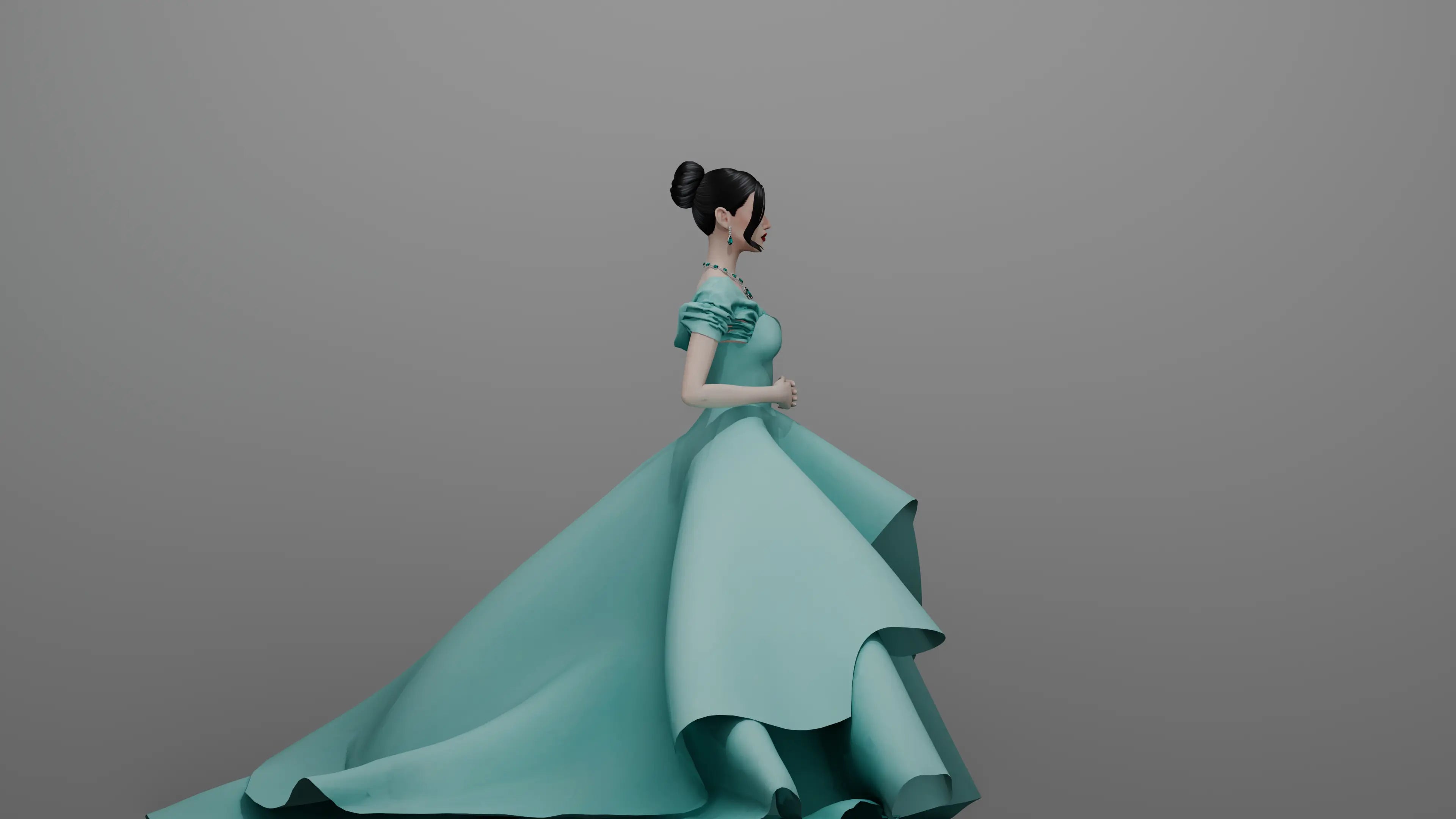 Sims 4 CC gown with dedicated pose pack