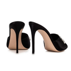 Women Hot Sale Shiny Rhinestone Slip on Stilettos Mules Luxury Elegant High Heels Ladies Jeweled Party Evening Shoes High Heel Pumps Plus Size Extended Size Heels US4 to US15 Kang Seoryun Namiiman Namiizme